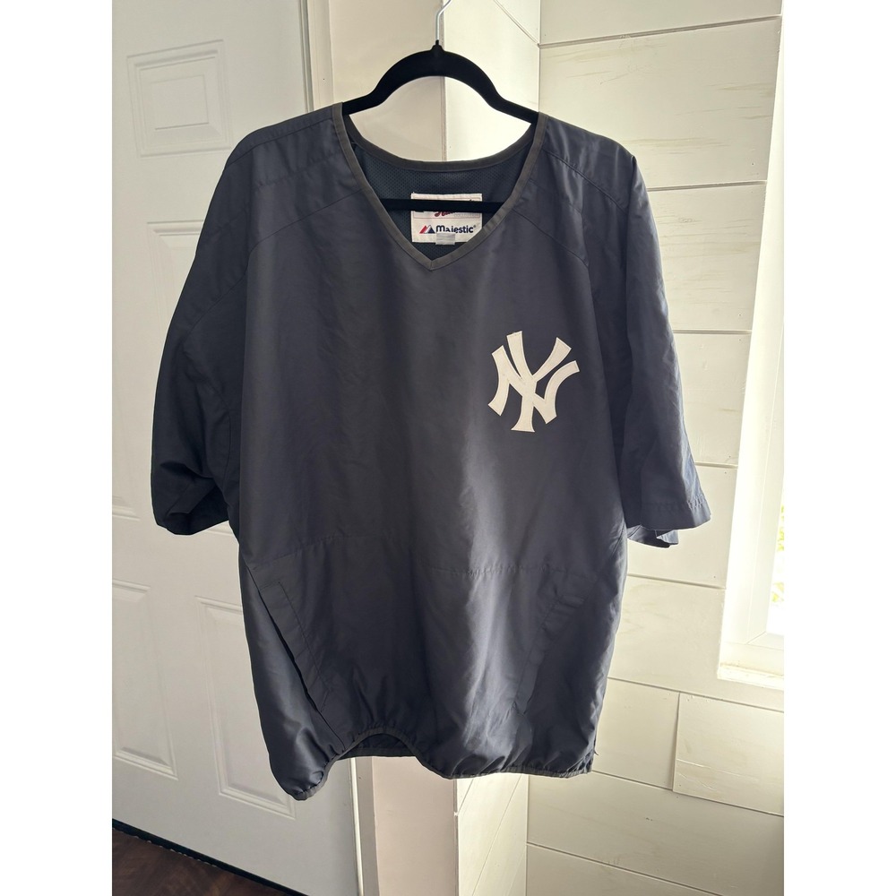New York Yankees Jacket Mens XL Black MLB Baseball Majestic Authentic Pullover